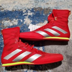 Adidas Box Hog 4 Boxing MMA Shoes Red Silver Yellow JP9846 Men's Size 9.5 NWT